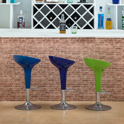 Bar Chair Bar Stool with Glossy ABS Plastic Integrated Seat Chrome Metal Base Multifunctional Height Adjustable Swivel Stool for Home Bar Kitchen Island Pub Living Room Home Decor