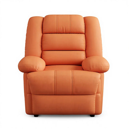 PU Leather Manual Recliner Chair Single Seater Functional Sofa Living Room Lounge Chair with Side Pocket Adjustable Home Theater Seating