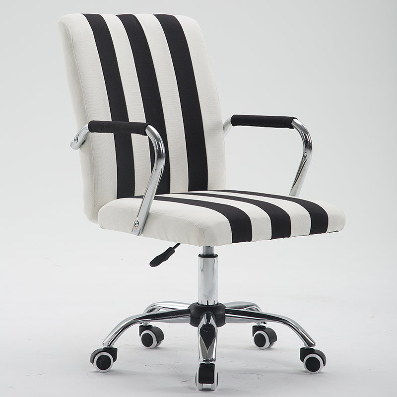 Office Chair Mid-Back Ergonomic Desk Chair with Fabric/PU Leather 360° Swivel & Height Adjustment Multi-Color Striped Chair for Home Office & Creative Spaces