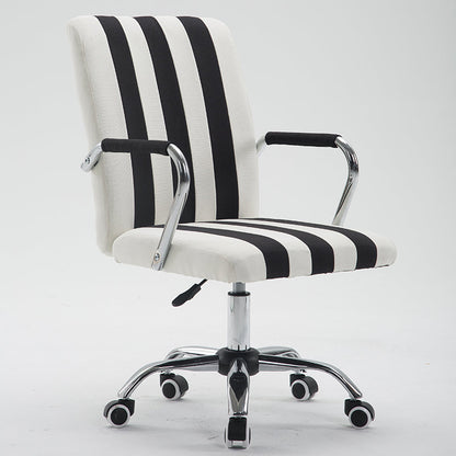 Office Chair Mid-Back Ergonomic Desk Chair with Fabric/PU Leather 360° Swivel & Height Adjustment Multi-Color Striped Chair for Home Office & Creative Spaces