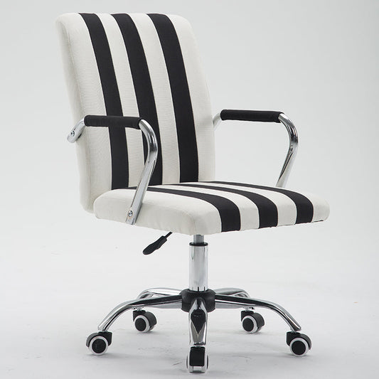 Office Chair Mid-Back Ergonomic Desk Chair with Fabric/PU Leather 360° Swivel & Height Adjustment Multi-Color Striped Chair for Home Office & Creative Spaces
