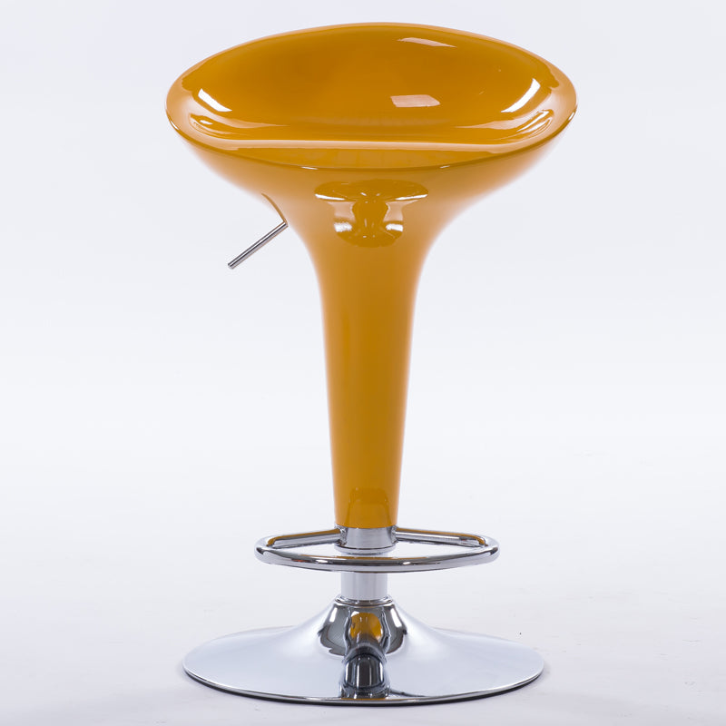 Bar Chair Bar Stool with Glossy ABS Plastic Integrated Seat Chrome Metal Base Multifunctional Height Adjustable Swivel Stool for Home Bar Kitchen Island Pub Living Room Home Decor
