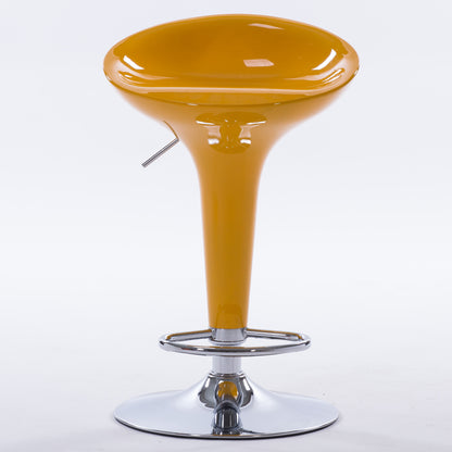 Bar Chair Bar Stool with Glossy ABS Plastic Integrated Seat Chrome Metal Base Multifunctional Height Adjustable Swivel Stool for Home Bar Kitchen Island Pub Living Room Home Decor
