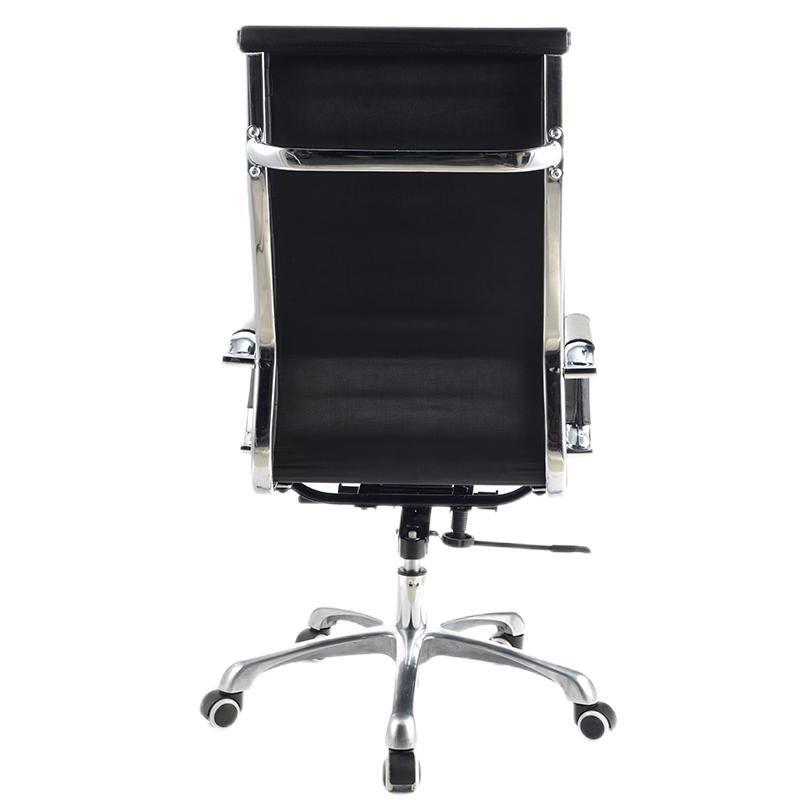 High-Back Executive Office Chair Ergonomic Desk Chair with PU Leather/Mesh Upholstery 135° Recline & 360° Swivel Chrome Frame Chair for Home Office & Manager Rooms