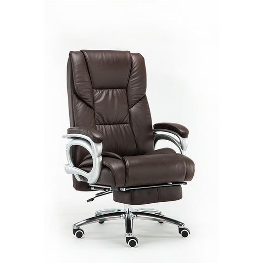 Reclining Executive Office Chair High-Back Plush Ergonomic Desk Chair with Retractable Footrest, Premium PU Leather Office Chair with 360° Swivel & Height Adjustment Multi-Color Luxury Office Chair for Home & Corporate Spaces