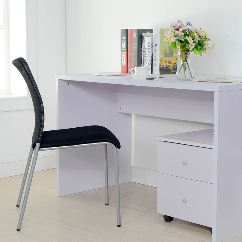 Office Chair Mesh Back Fabric Seat with Silver Metal Frame Ergonomic Stackable Conference Room Chair for Reception Meeting Room and Home Office