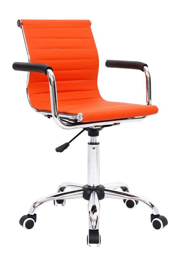 Mid-Back Mesh/PU Leather Office Chair Ergonomic Desk Chair with 2 Base Options 360° Swivel & Height Adjustment Multi-Color Stylish Chair for Home Office & Reception