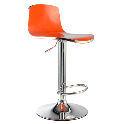 Bar Chair Bar Stool with Curved ABS Plastic Seat and Backrest Chrome Metal Base Multifunctional Height Adjustable Swivel Stool for Home Bar Kitchen Island Pub Living Room Home Decor
