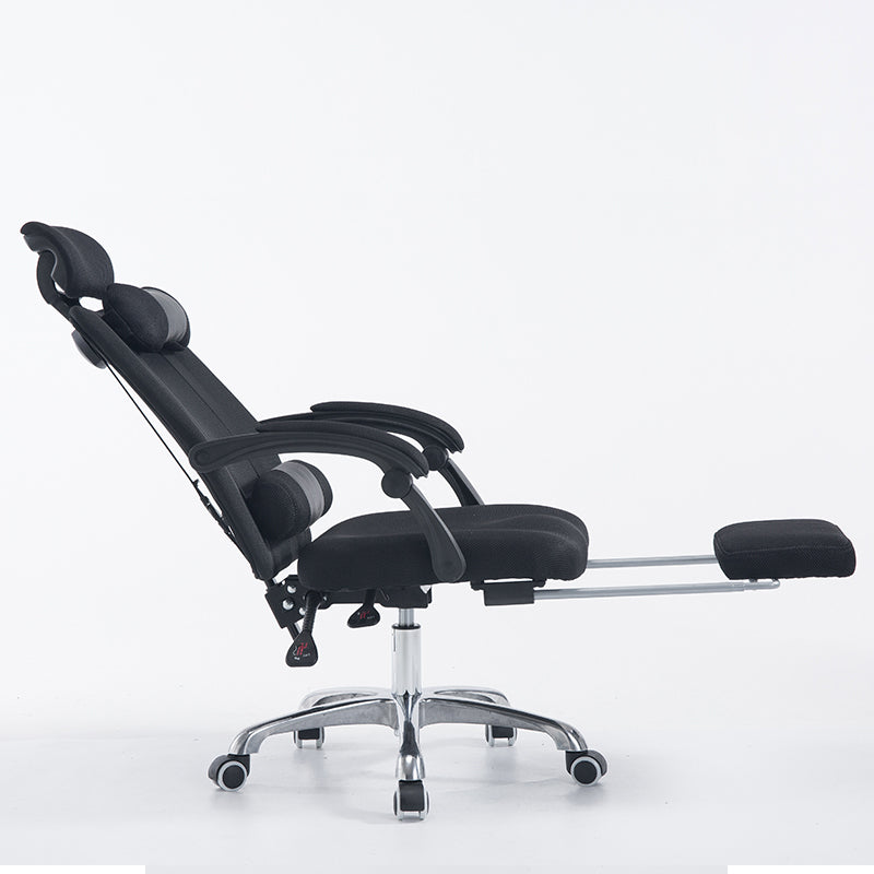 High-Back Reclining Mesh Office Chair Ergonomic Desk Chair with Adjustable Headrest & Dual Lumbar Support Retractable Footrest & 160° Recline 360° Swivel & Height Adjustment Multi-Color Chair for Home Office & Gaming
