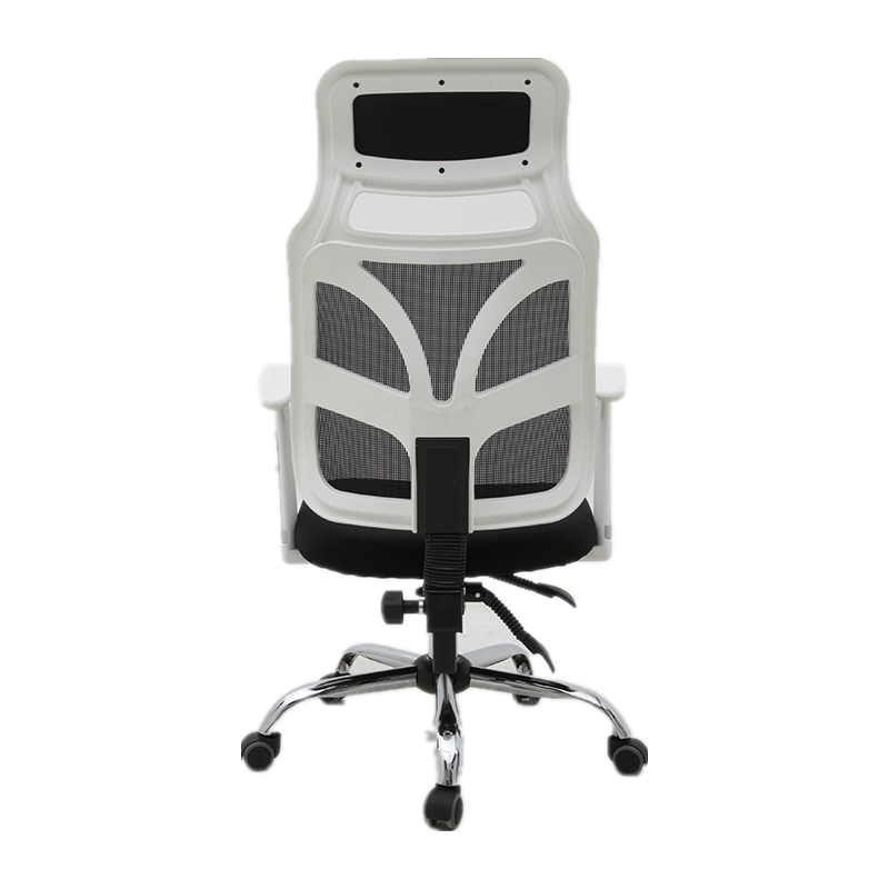 High-Back Ergonomic Mesh Office Chair Adjustable Headrest Desk Chair with Breathable Mesh 360° Swivel & Height Adjustment  Black & White Office Chair for Home & Gaming
