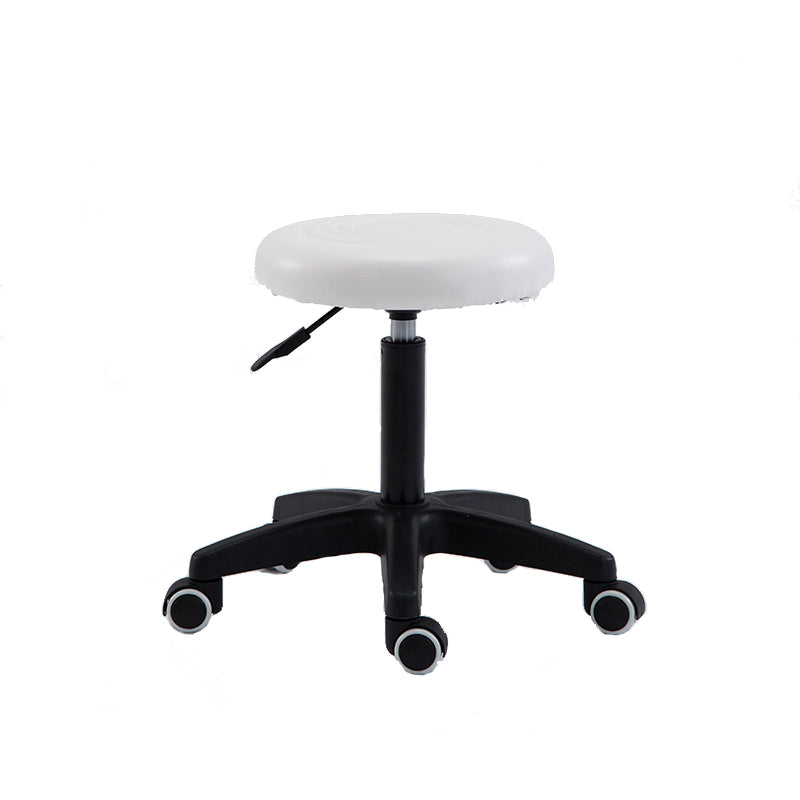 Bar Chair Bar Stool with Round PU Leather Cushion Plastic Five-Prong Base Multifunctional Height Adjustable Swivel Stool with Casters for Home Bar Kitchen Island Pub Living Room Home Decor