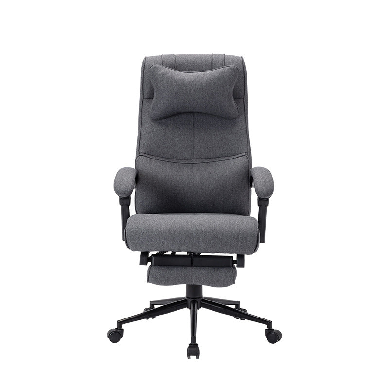 Fabric Reclining Office Chair with Headrest Footrest & Adjustable Ergonomic Support for Comfortable Work Gaming & Relaxing Lounging Sessions