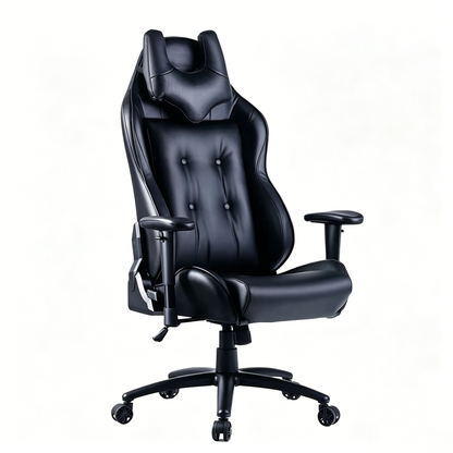Ergonomic Gaming Chair High-Back PU Leather Office Chair with Lumbar Support, Headrest, Adjustable Armrests and Swivel Base for Gaming and Home Office