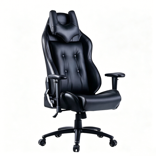 Ergonomic Gaming Chair High-Back PU Leather Office Chair with Lumbar Support, Headrest, Adjustable Armrests and Swivel Base for Gaming and Home Office
