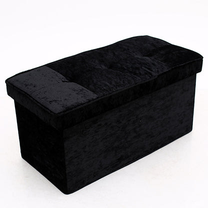 Folding Storage Ottoman Bench Footrest Shoe Changing Stool Velvet Upholstered Footstool with Lift Top Lid for Living Room Bedroom Entryway
