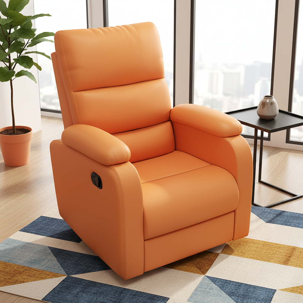 Single Seater Recliner Chair Adjustable Functional Sofa Ergonomic Home Theater Lounge Chair with Footrest for Living Room Bedroom Office Relaxation
