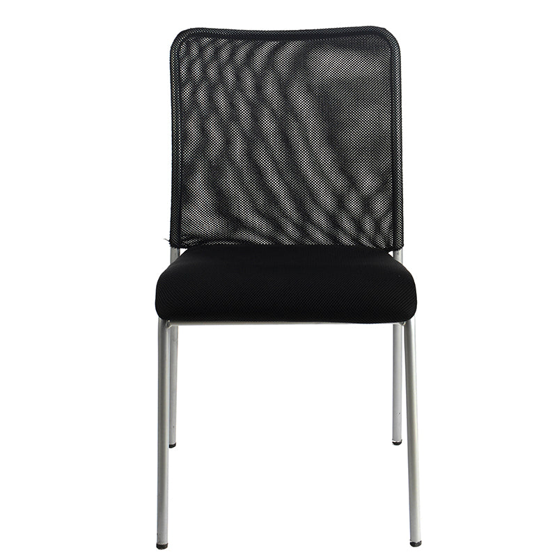 Office Chair Mesh Back Fabric Seat with Silver Metal Frame Ergonomic Stackable Conference Room Chair for Reception Meeting Room and Home Office