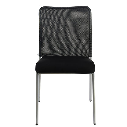 Office Chair Mesh Back Fabric Seat with Silver Metal Frame Ergonomic Stackable Conference Room Chair for Reception Meeting Room and Home Office