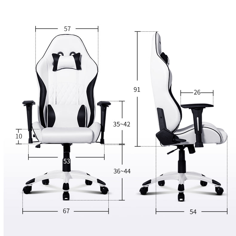 Ergonomic Gaming Chair High Back PU Leather Racing Chair with Diamond Stitching Headrest Lumbar Support Adjustable Armrest Swivel Office Chair