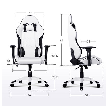 Ergonomic Gaming Chair High Back PU Leather Racing Chair with Diamond Stitching Headrest Lumbar Support Adjustable Armrest Swivel Office Chair