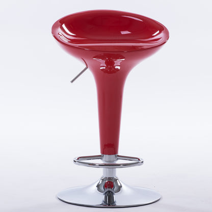 Bar Chair Bar Stool with Glossy ABS Plastic Integrated Seat Chrome Metal Base Multifunctional Height Adjustable Swivel Stool for Home Bar Kitchen Island Pub Living Room Home Decor