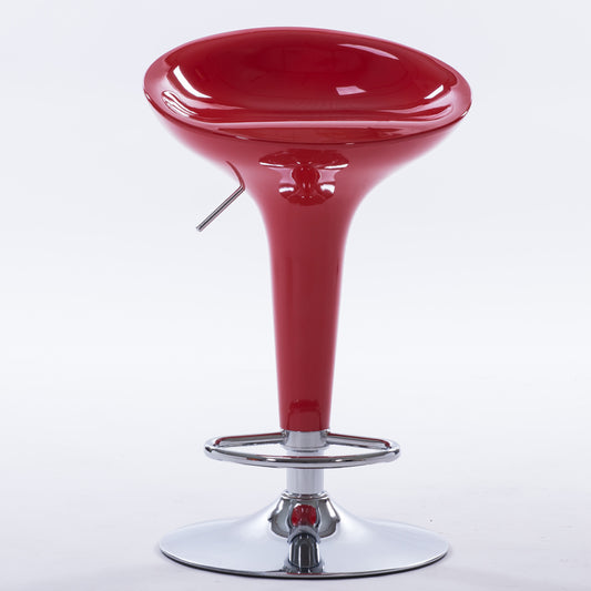 Bar Chair Bar Stool with Glossy ABS Plastic Integrated Seat Chrome Metal Base Multifunctional Height Adjustable Swivel Stool for Home Bar Kitchen Island Pub Living Room Home Decor
