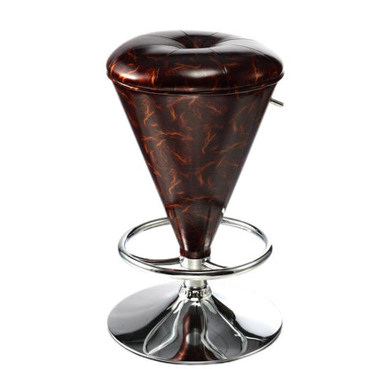Bar Chair Bar Stool with Cone Shaped Backless Cushion PU Leather Upholstered Chrome Metal Base Multifunctional Height Adjustable Swivel Stool for Home Bar Kitchen Island Pub Living Room Home Decor