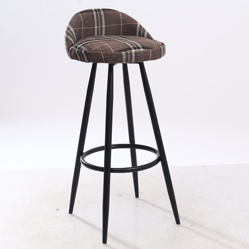 Bar Chair Fixed Height Bar Stool with Upholstered Fabric or PU Leather Seat Black or White Metal Legs Multifunctional Counter Bar Stool for Home Bar Kitchen Island Pub Living Room Home Decor