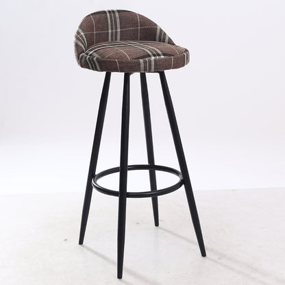 Bar Chair Fixed Height Bar Stool with Upholstered Fabric or PU Leather Seat Black or White Metal Legs Multifunctional Counter Bar Stool for Home Bar Kitchen Island Pub Living Room Home Decor