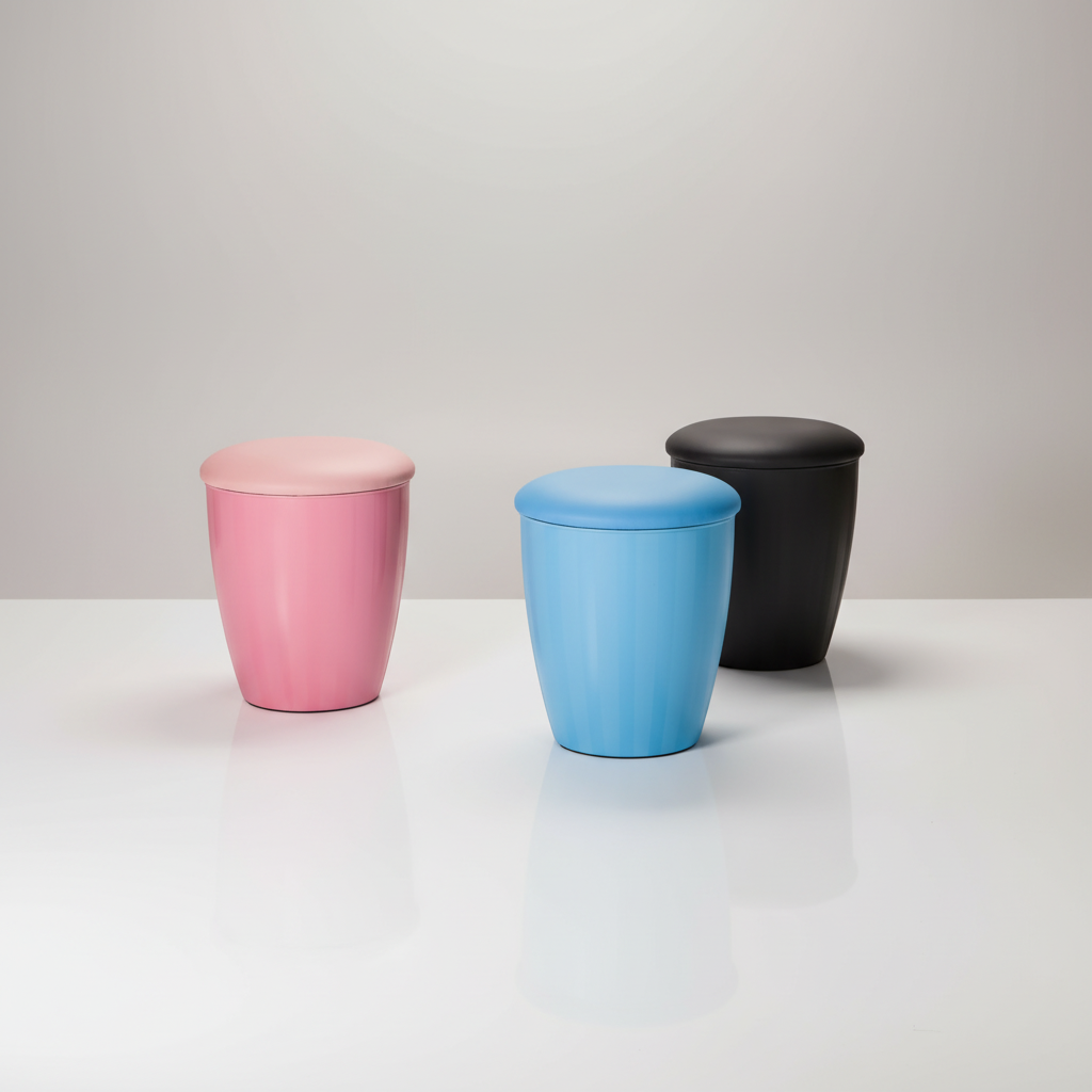 PU Storage Stool with Cushion Lid Multifunctional Ottoman Shoe Changing Stool Barrel Shaped Footrest for Living Room Bedroom Entryway