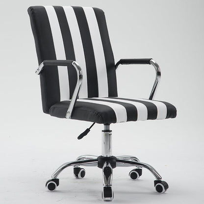 Office Chair Mid-Back Ergonomic Desk Chair with Fabric/PU Leather 360° Swivel & Height Adjustment Multi-Color Striped Chair for Home Office & Creative Spaces