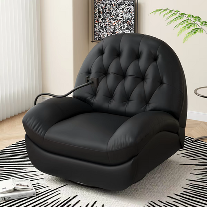 Recliner Chair with Adjustable Back and Footrest, Ergonomic Soft Fabric Lazy Sofa with Phone Holder for Living Room Bedroom Office Relaxation