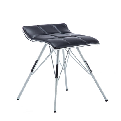 Bar Chair Bar Stool with Quilted Cushion PU Leather or Fabric Upholstered Geometric Metal Frame Fixed Height Bar Stool for Home Bar Kitchen Island Pub Living Room Home Decor