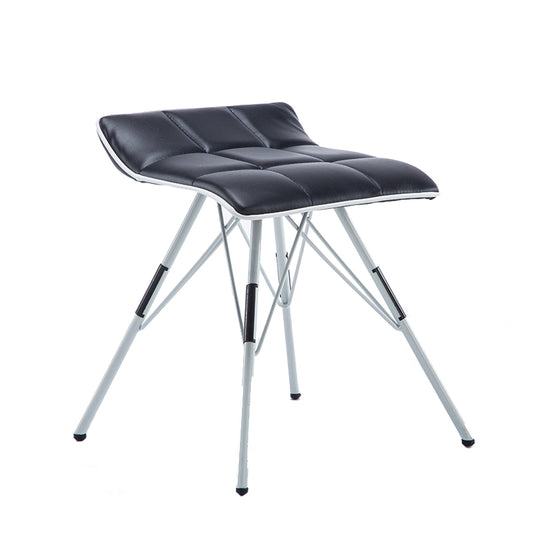 Bar Chair Bar Stool with Quilted Cushion PU Leather or Fabric Upholstered Geometric Metal Frame Fixed Height Bar Stool for Home Bar Kitchen Island Pub Living Room Home Decor