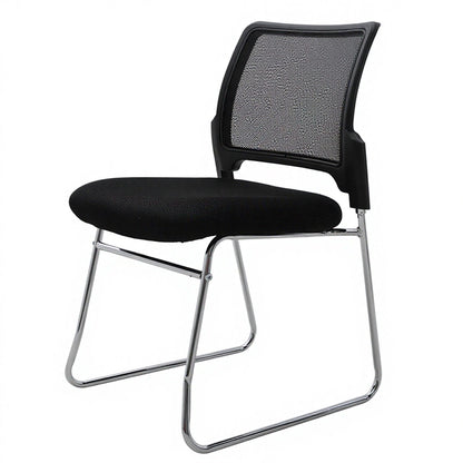 Office Chair Mesh Back Fabric Seat with Chrome Metal Frame Ergonomic Sled Base No Armrest Guest Chair for Conference Room Reception Waiting Room and Home Office