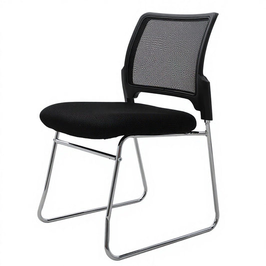 Office Chair Mesh Back Fabric Seat with Chrome Metal Frame Ergonomic Sled Base No Armrest Guest Chair for Conference Room Reception Waiting Room and Home Office