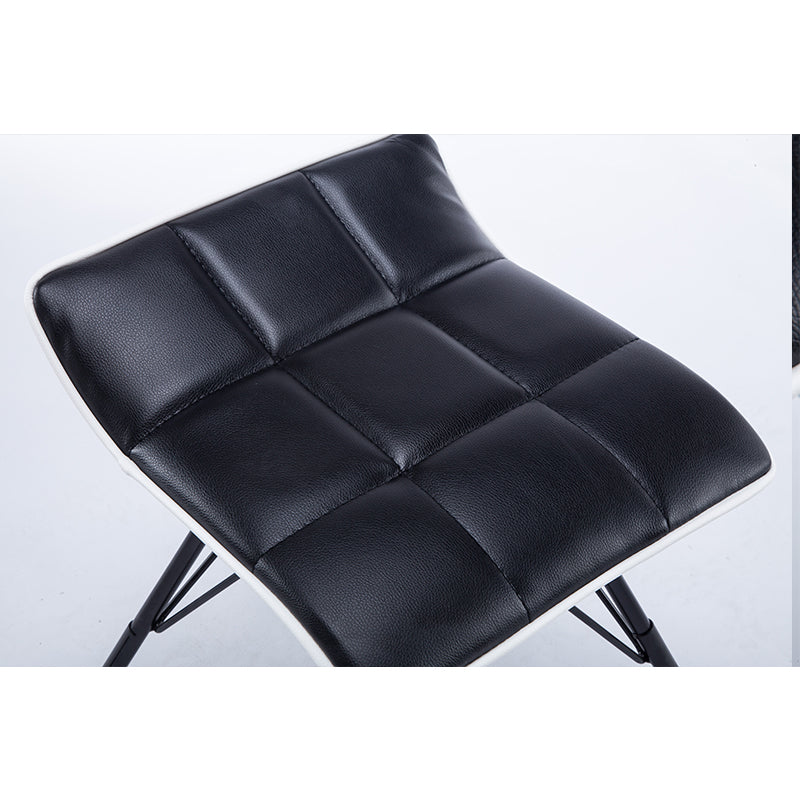 Bar Chair Bar Stool with Quilted Cushion PU Leather or Fabric Upholstered Geometric Metal Frame Fixed Height Bar Stool for Home Bar Kitchen Island Pub Living Room Home Decor