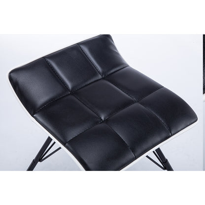 Bar Chair Bar Stool with Quilted Cushion PU Leather or Fabric Upholstered Geometric Metal Frame Fixed Height Bar Stool for Home Bar Kitchen Island Pub Living Room Home Decor