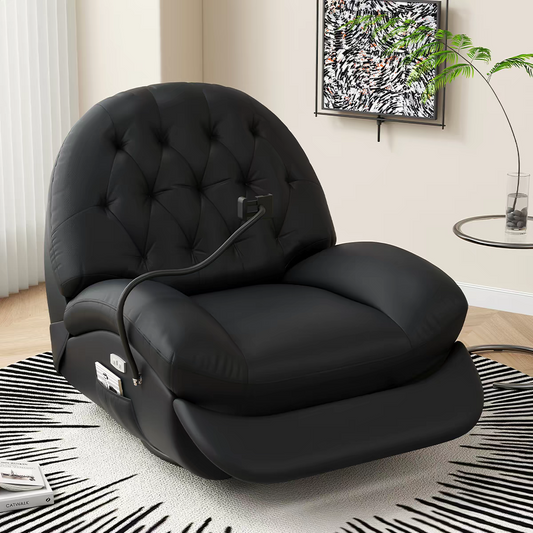 Recliner Chair with Adjustable Back and Footrest, Ergonomic Soft Fabric Lazy Sofa with Phone Holder for Living Room Bedroom Office Relaxation
