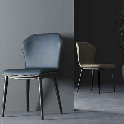 Light Luxury Contrast Dining Chair Rivet Trim Curved Back & Premium Upholstery for Modern Spaces