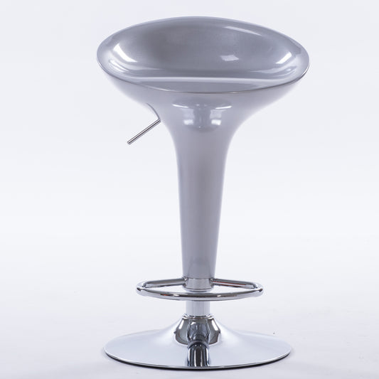 Bar Chair Bar Stool with Glossy ABS Plastic Integrated Seat Chrome Metal Base Multifunctional Height Adjustable Swivel Stool for Home Bar Kitchen Island Pub Living Room Home Decor