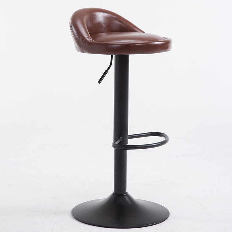 Bar Chair Bar Stool Adjustable Height Swivel Bar Stool with Half Backrest Printed Fabric or Two-Tone PU Leather Upholstered Chrome or Black Metal Base Multifunctional Bar Stool for Home Bar Kitchen Island Pub Living Room Home Decor