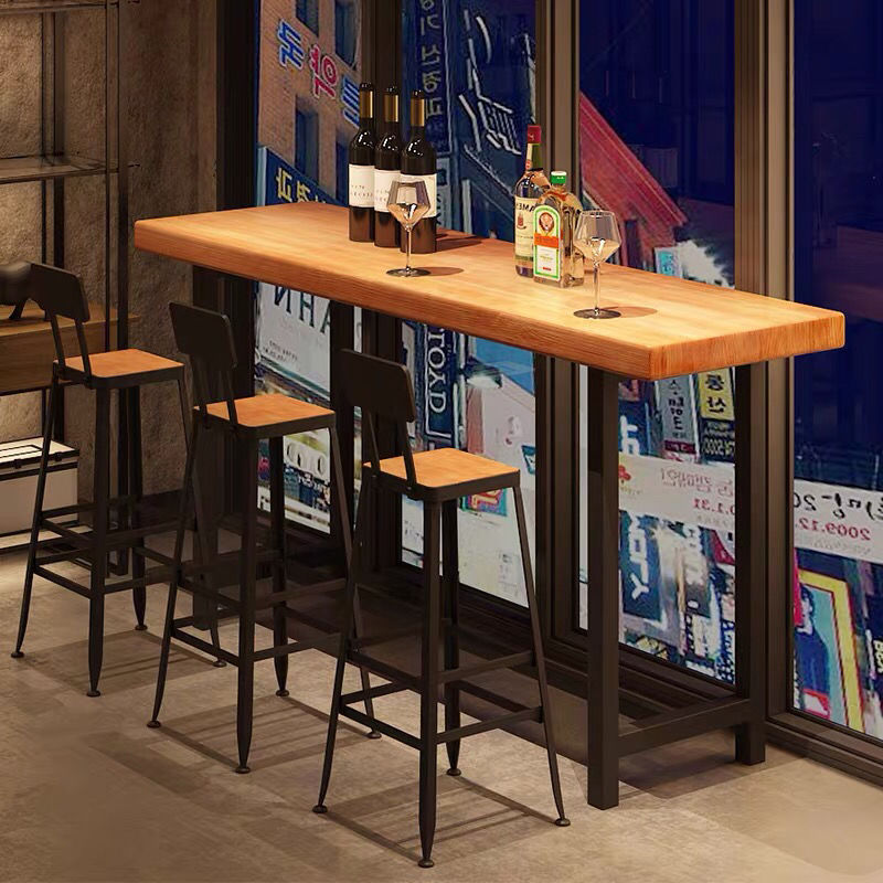 Bar Chair Bar Stool with Industrial A-Frame Legs Wood Seat Black Metal Base Stationary Stool for Home Bar Kitchen Island Pub Living Room Home Decor