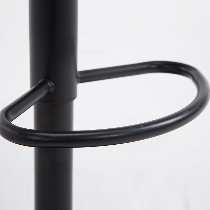 Adjustable Bar Stool Rivet-Decorated Backrest Themed Fabric/Pure Leather & Stable Disc Base