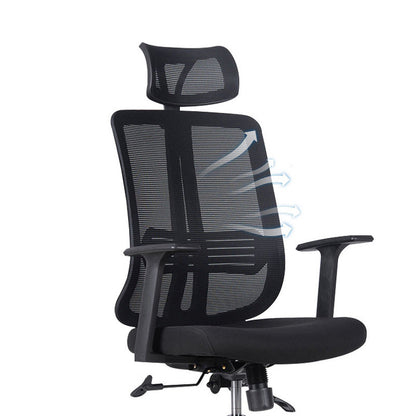 High-Back Dual Mesh Ergonomic Office Chair Adjustable Headrest Desk Chair with Breathable Double Mesh Back 360° Swivel & Height Adjustment Black Office Chair for Home & Gaming