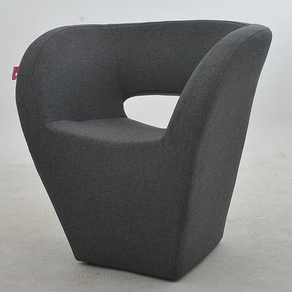Vibrant Red Modern Hollow-Out Arm Chair Soft Contoured Fabric Seating Sleek Statement Piece for Stylish Living Rooms & Contemporary Spaces