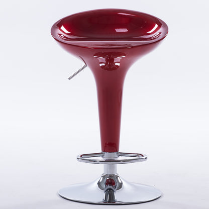 Bar Chair Bar Stool with Glossy ABS Plastic Integrated Seat Chrome Metal Base Multifunctional Height Adjustable Swivel Stool for Home Bar Kitchen Island Pub Living Room Home Decor
