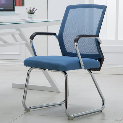 Mid-Back Mesh Conference Chair Ergonomic Visitor Chair with Breathable Mesh Chrome Steel Bow Base Multi-Color Office Chair for Meeting Rooms & Reception Areas