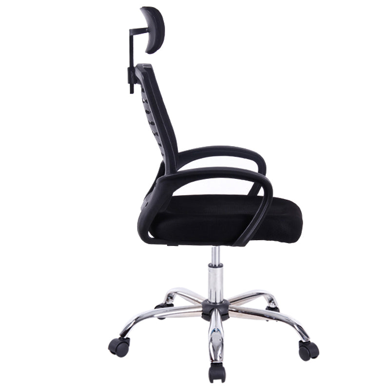 Mid-Back Fabric & Mesh Office Chair Ergonomic Desk Chair with Foldable Armrests 360° Swivel & Height Adjustment Compact Chair for Small Home Office & Study Spaces
