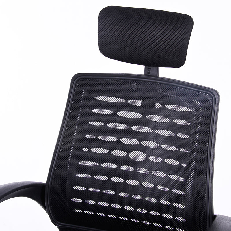 Mid-Back Fabric & Mesh Office Chair Ergonomic Desk Chair with Foldable Armrests 360° Swivel & Height Adjustment Compact Chair for Small Home Office & Study Spaces